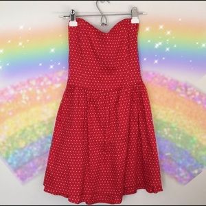 🍒Urban Outfitters polka dot strapless dress🍒